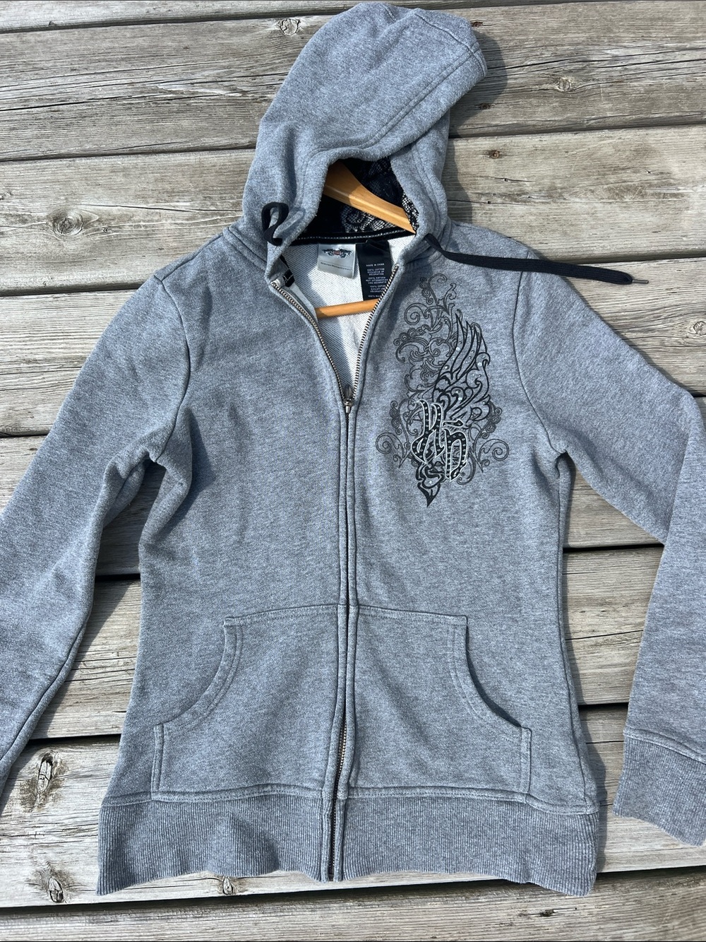 Harley-Davidson Black and Gray Hoodie